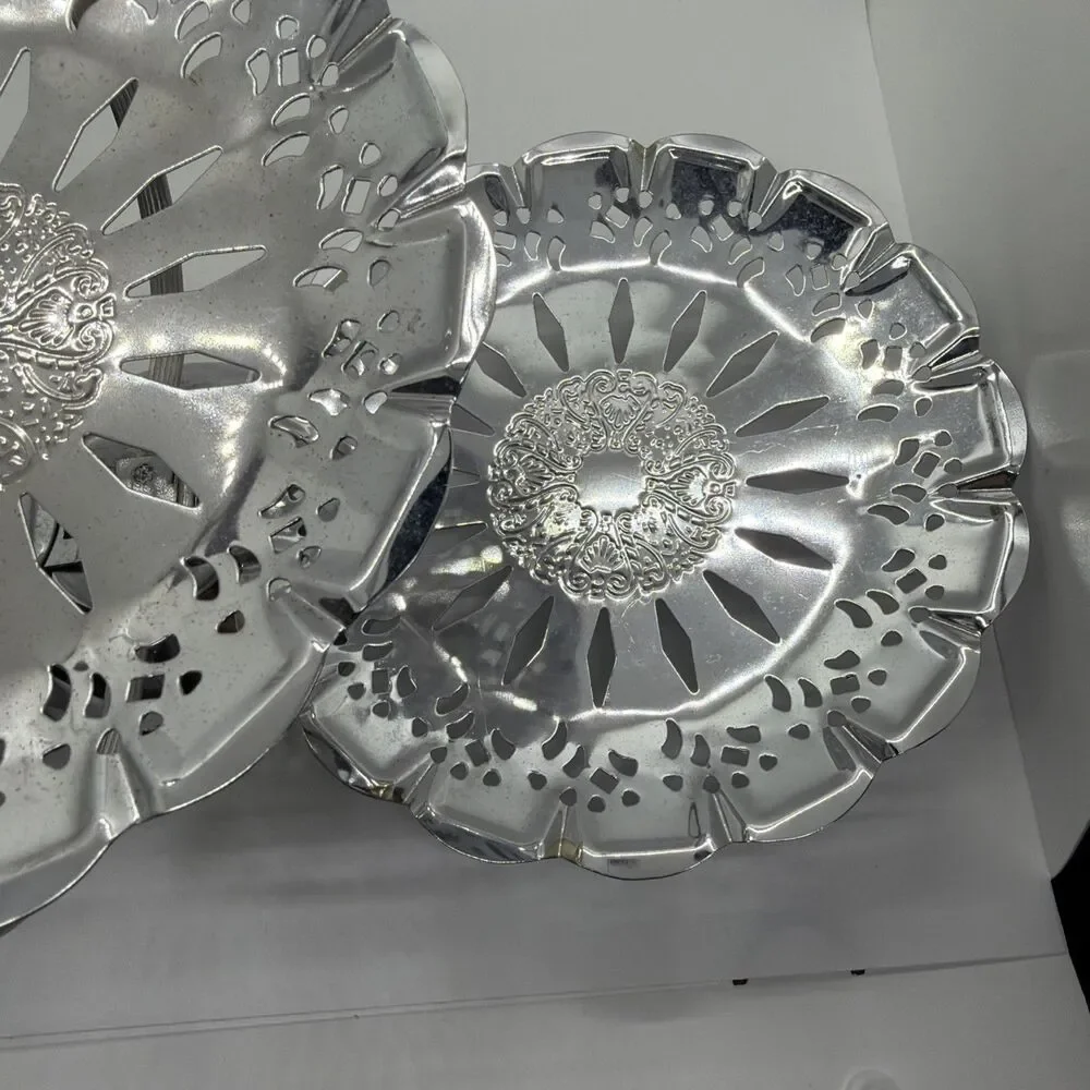 Vintage Chrome 3-Tier Folding Serving Tray Made in Hong Kong Retro Decor